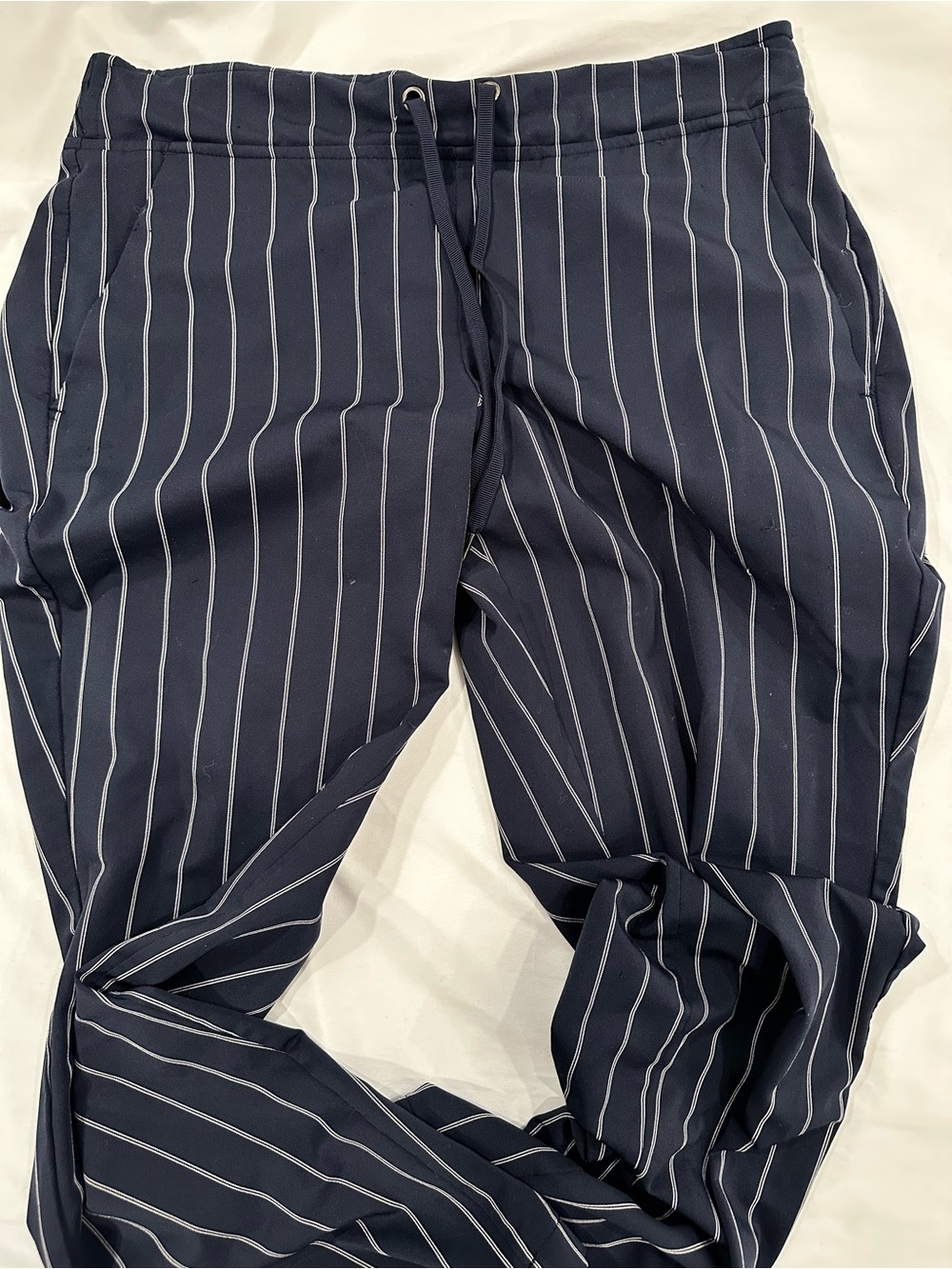 Athleta Women’s Navy Pinstripe Travel Pants